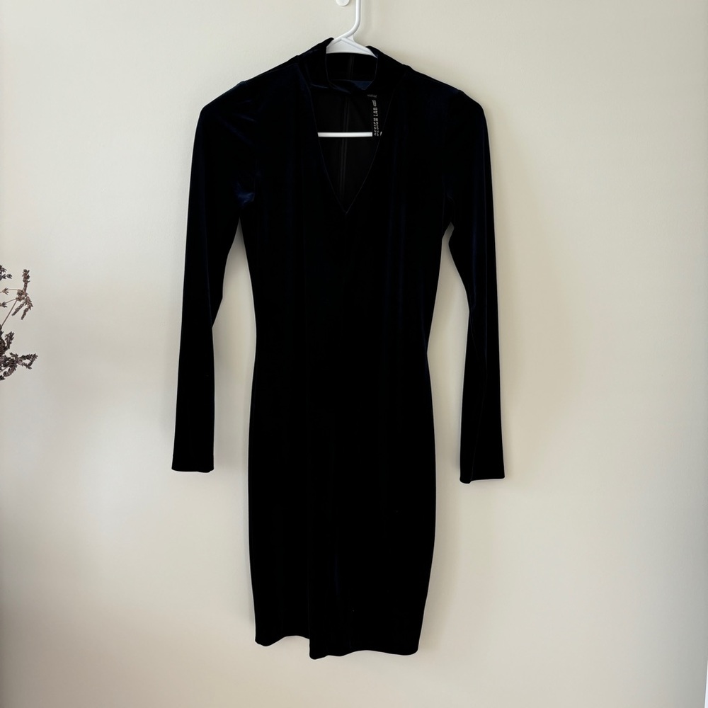 Design Lab Navy Velvet mini dress